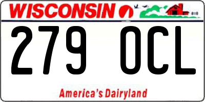 WI license plate 279OCL