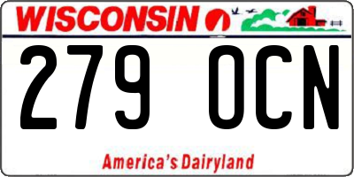 WI license plate 279OCN