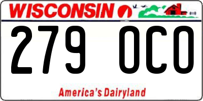 WI license plate 279OCO