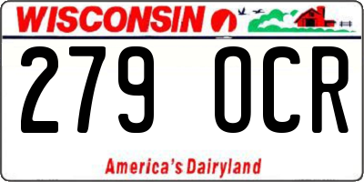 WI license plate 279OCR