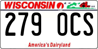 WI license plate 279OCS