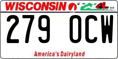 WI license plate 279OCW
