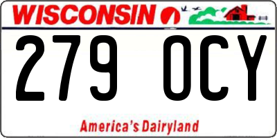 WI license plate 279OCY