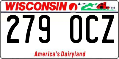 WI license plate 279OCZ