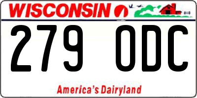 WI license plate 279ODC