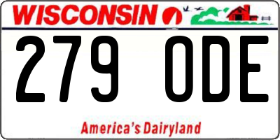 WI license plate 279ODE