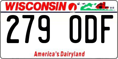 WI license plate 279ODF