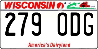 WI license plate 279ODG