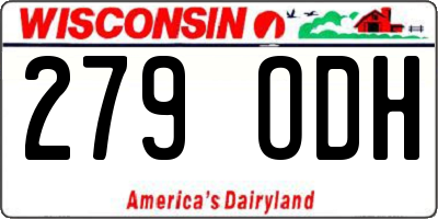WI license plate 279ODH