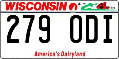 WI license plate 279ODI