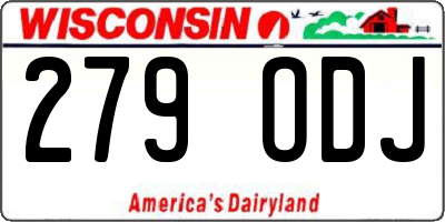 WI license plate 279ODJ