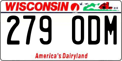WI license plate 279ODM