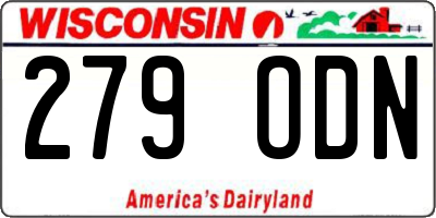 WI license plate 279ODN