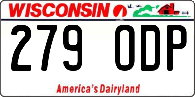 WI license plate 279ODP