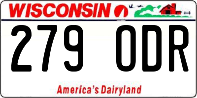 WI license plate 279ODR