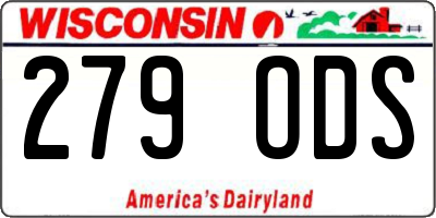WI license plate 279ODS