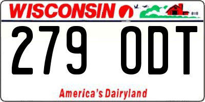 WI license plate 279ODT