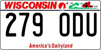 WI license plate 279ODU