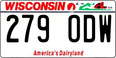 WI license plate 279ODW