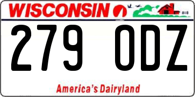 WI license plate 279ODZ