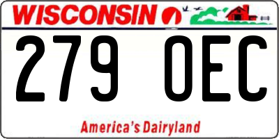 WI license plate 279OEC