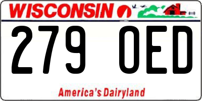 WI license plate 279OED