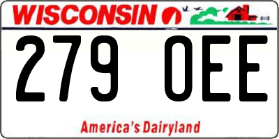WI license plate 279OEE