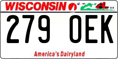 WI license plate 279OEK