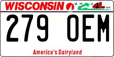 WI license plate 279OEM
