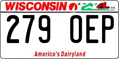 WI license plate 279OEP
