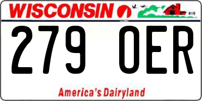 WI license plate 279OER