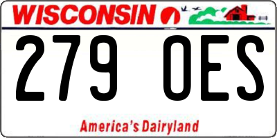 WI license plate 279OES