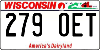 WI license plate 279OET