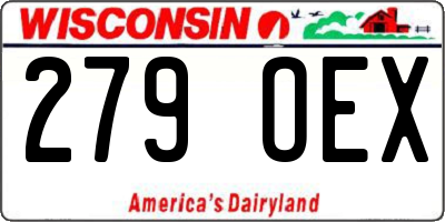 WI license plate 279OEX