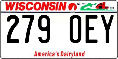 WI license plate 279OEY
