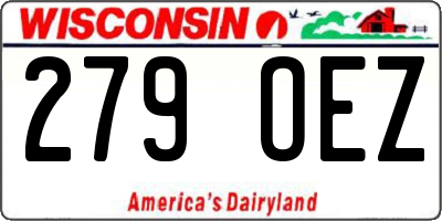 WI license plate 279OEZ