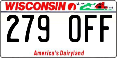 WI license plate 279OFF