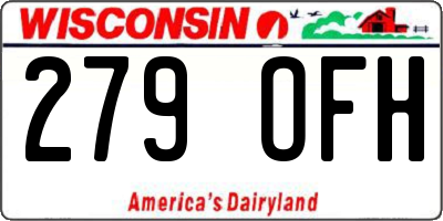 WI license plate 279OFH