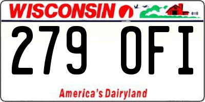 WI license plate 279OFI