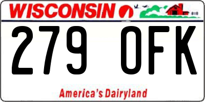 WI license plate 279OFK