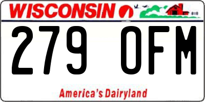 WI license plate 279OFM