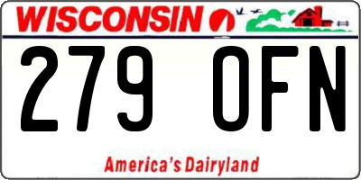 WI license plate 279OFN