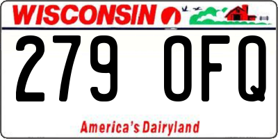 WI license plate 279OFQ
