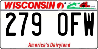 WI license plate 279OFW