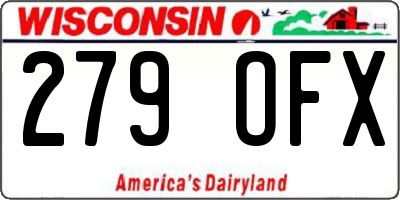 WI license plate 279OFX