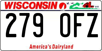 WI license plate 279OFZ