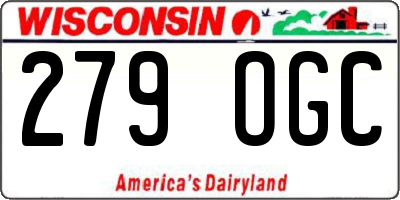 WI license plate 279OGC