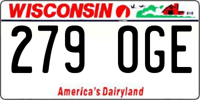 WI license plate 279OGE