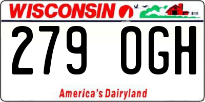 WI license plate 279OGH