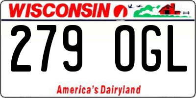 WI license plate 279OGL